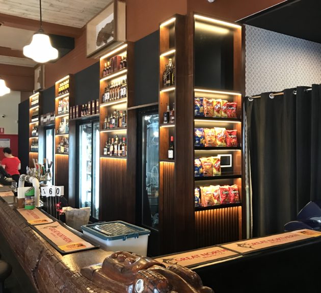 Renovated Croc Bar - behind bar
